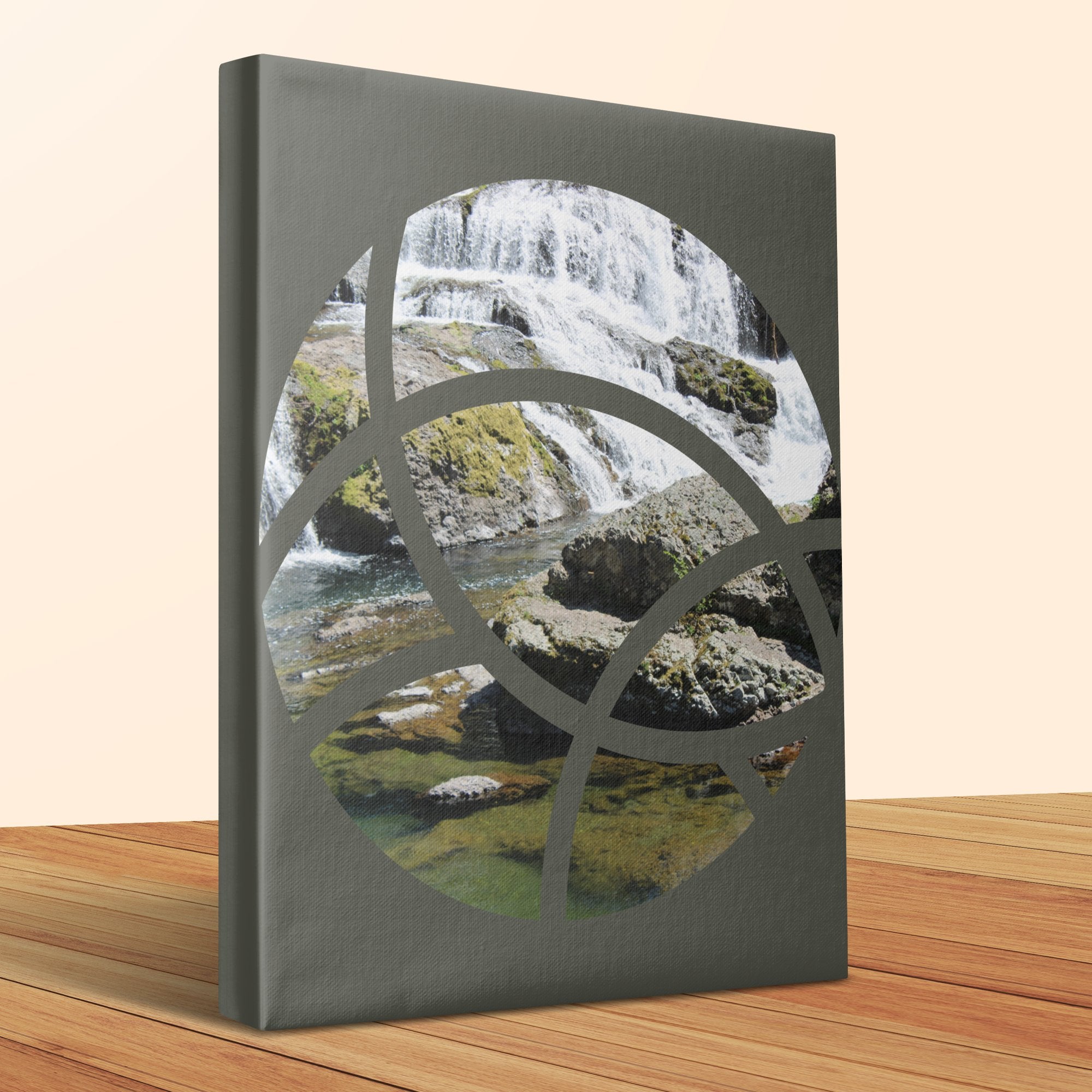 Serene waterfall modern wall art canvas product type