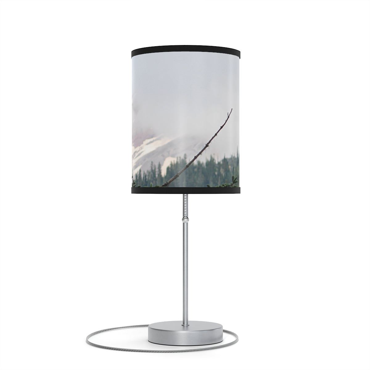 Mystical Mountain Scene with Forest Table Lamp