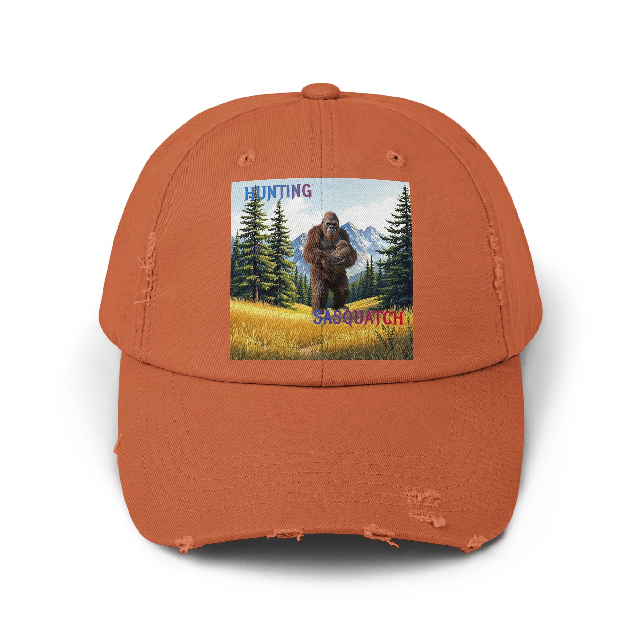 Hunting Sasquatch Embroidered Distressed Hat product