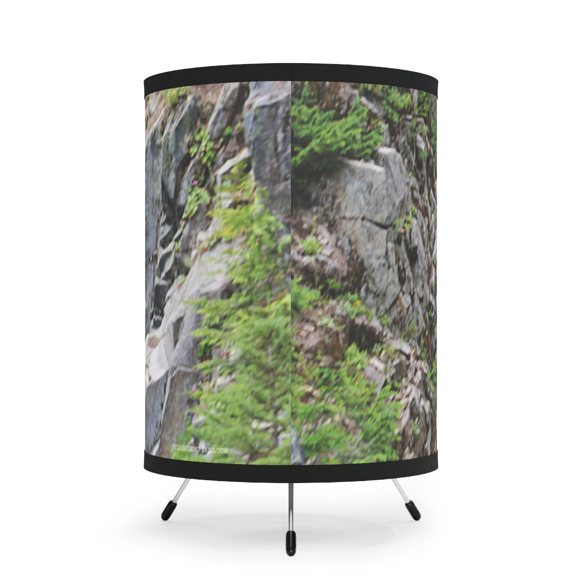 Scenic Mountain Forest Print on Modern Lampshade