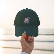 Artistic Abstract Design on Dark Green Cap product type