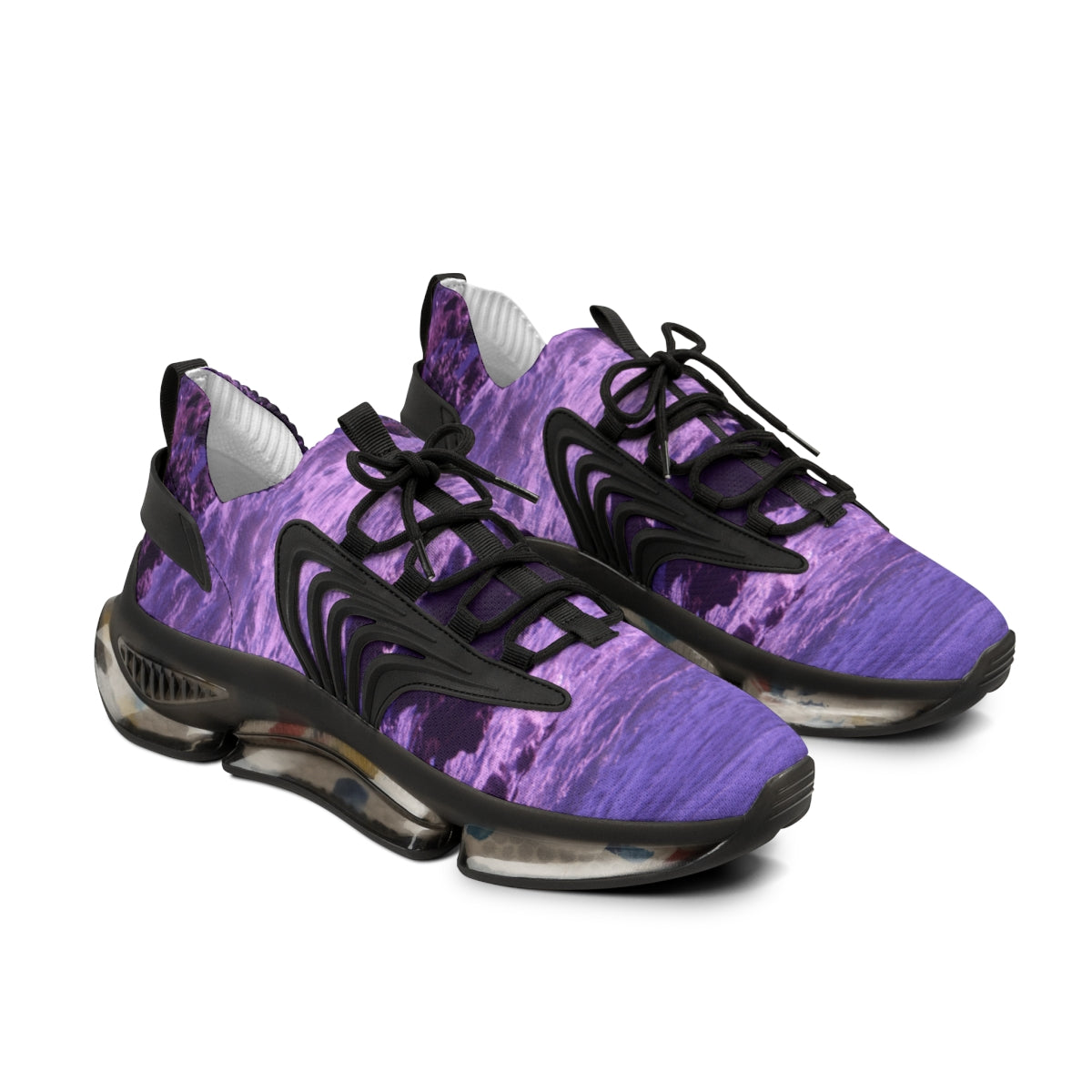 Stylish Purple Swirl Design Athletic Footwear