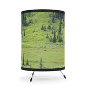 Scenic Green Forest Landscape Table Lamp