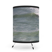 Serene Ocean Waves on Black Trim Lamp Shade