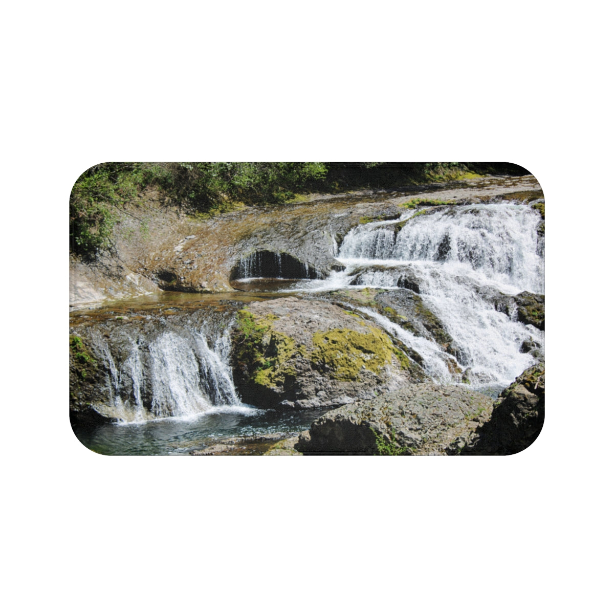Serene Multi-tier Waterfall Photography Print
