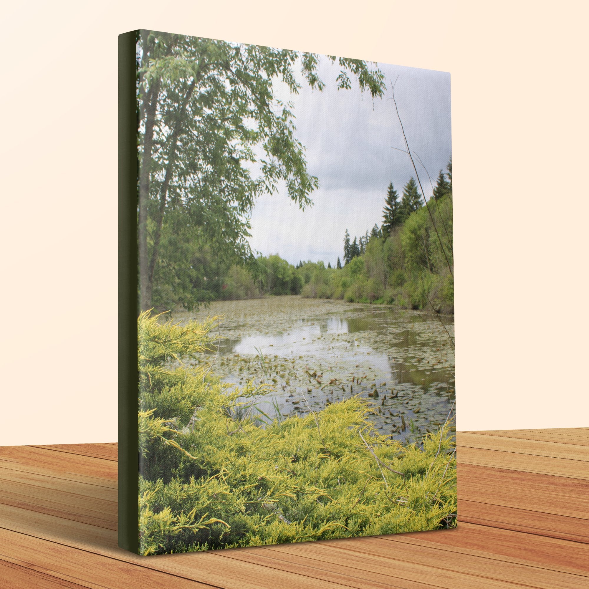 Serene Lakeside Scenic View Canvas Wall Art product