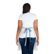 Stylish Functional Apron with Blue Waist Tie