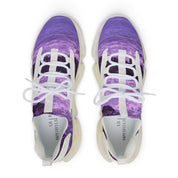 Unique Purple Pattern Lace-Up Athletic Shoes