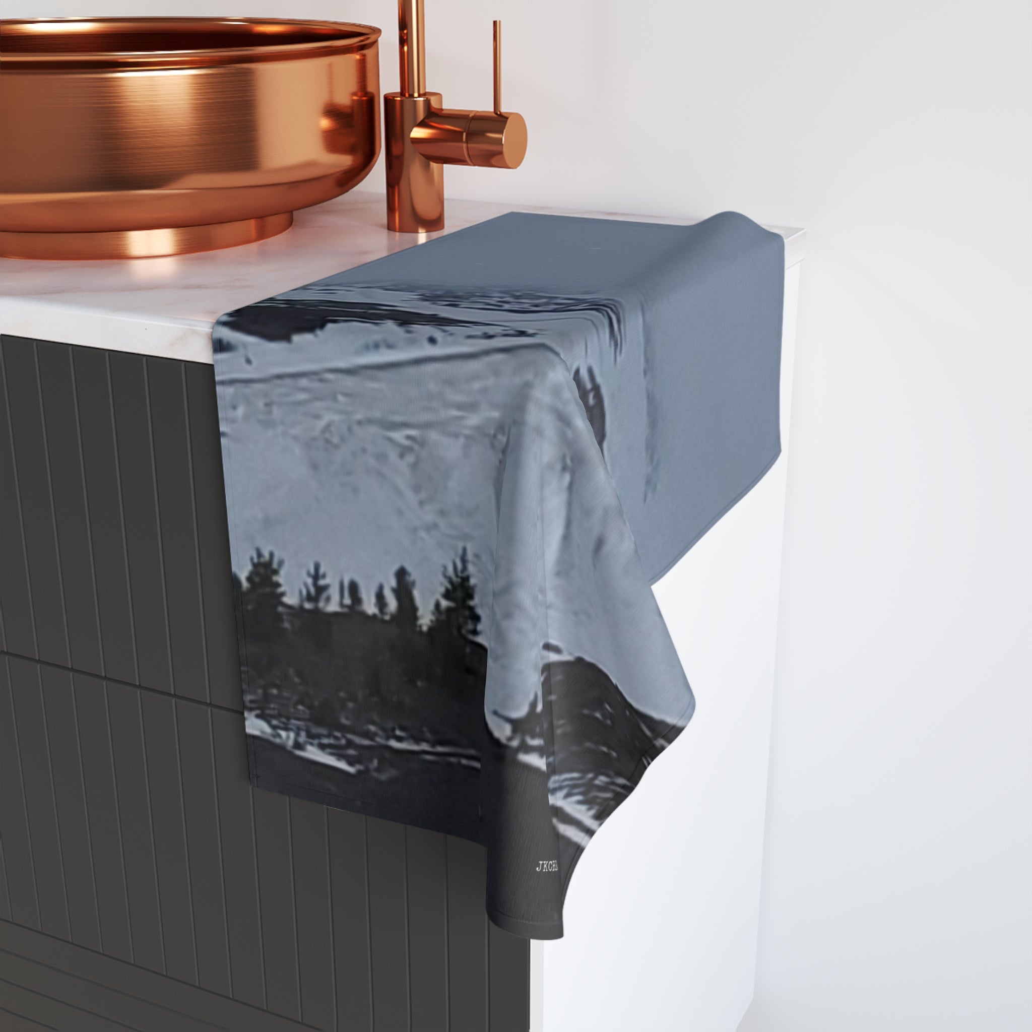 Scenic Night Forest Design Hand Towel product