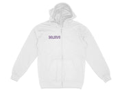 Zip Up Hoodie with Believe Print Design product type