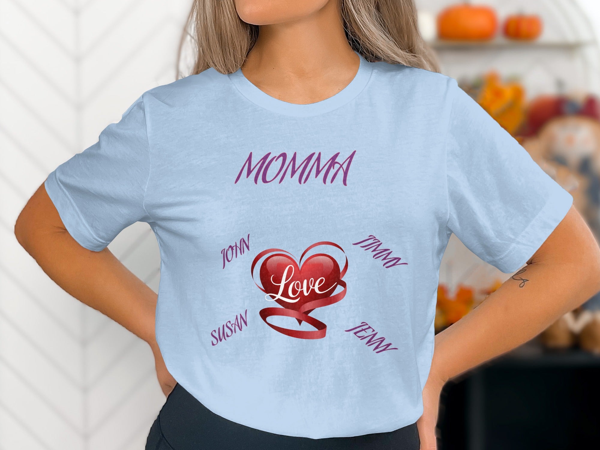 Heart Love Momma Personalized T-shirt product type