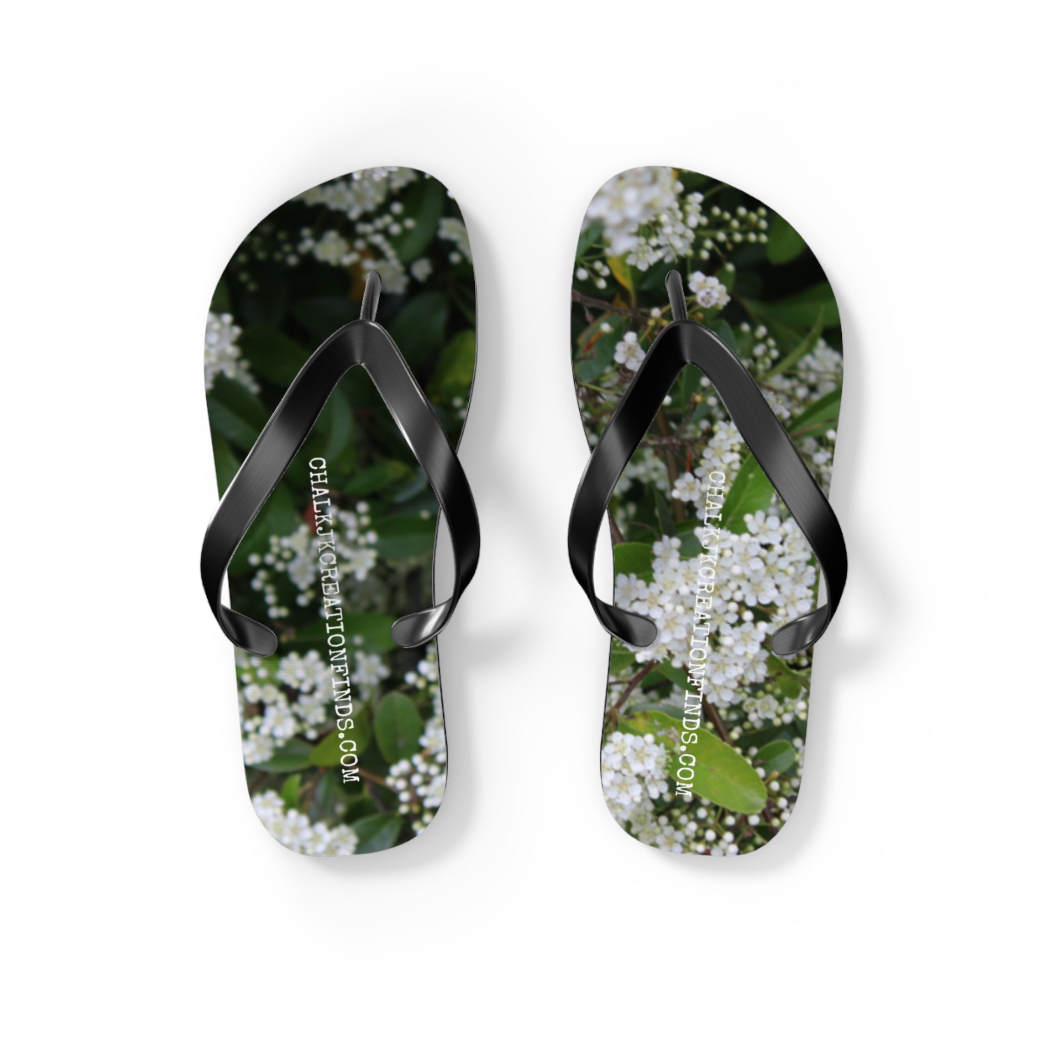 Floral Pattern with Green Background Flip Flop product