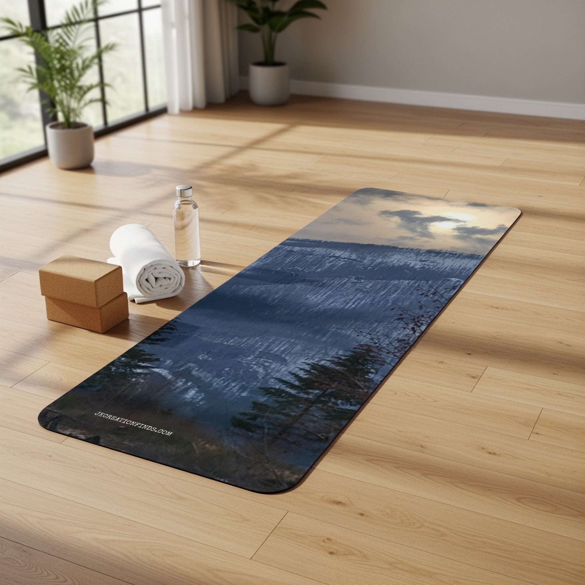 Scenic Mountain View Yoga Mat for Exercise product
