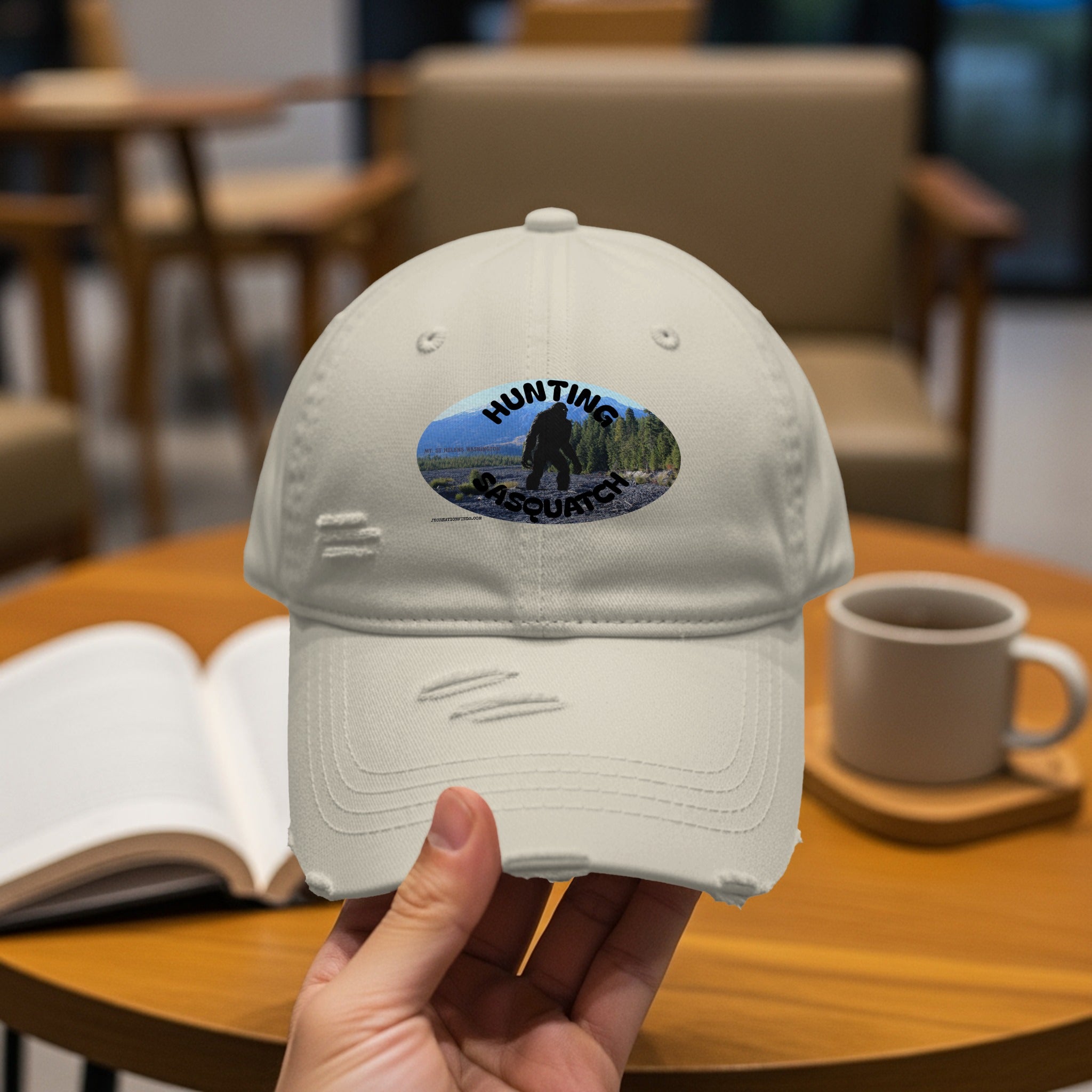 Hunting Sasquatch Distressed Baseball Cap product