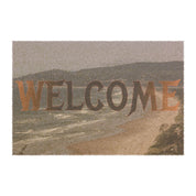 Welcome Mat with Scenic Beach Design for Home Decor
