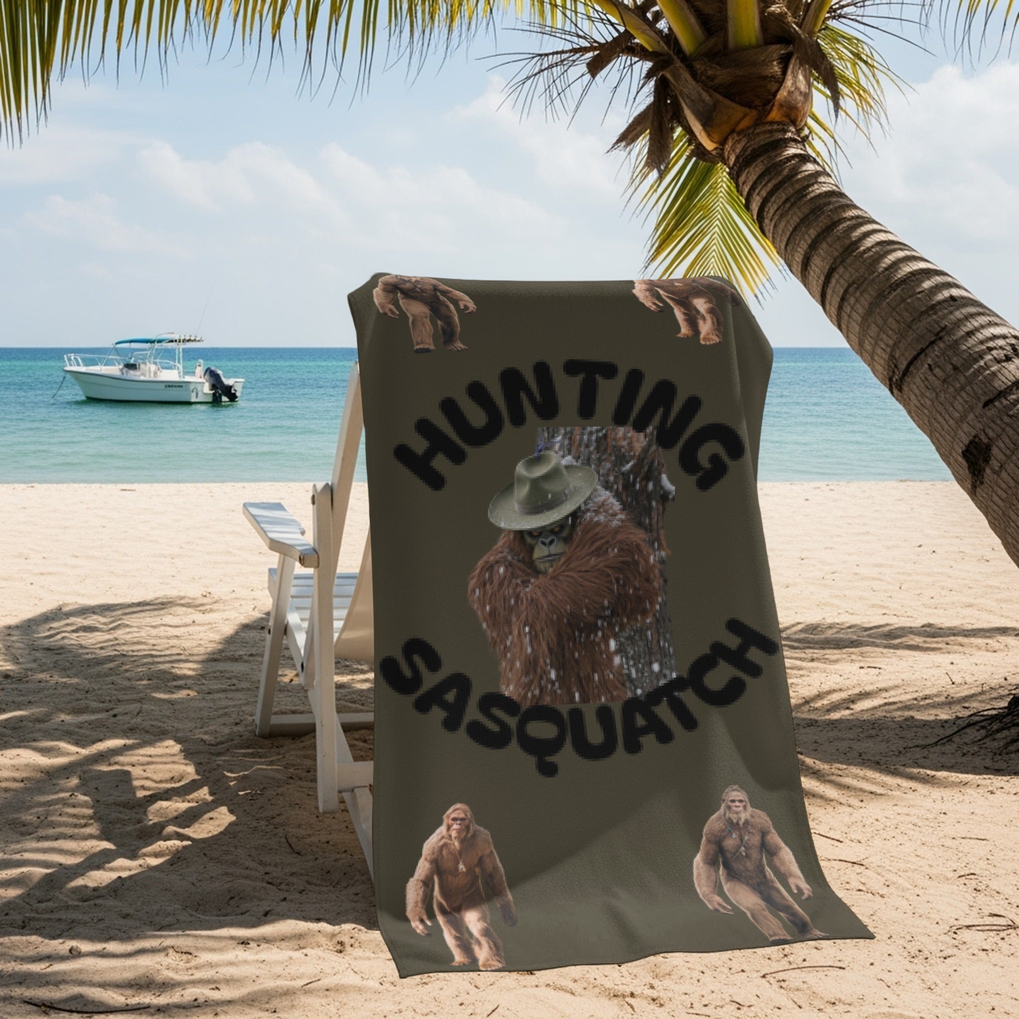 Hunting Sasquatch Design Beach Towel product type