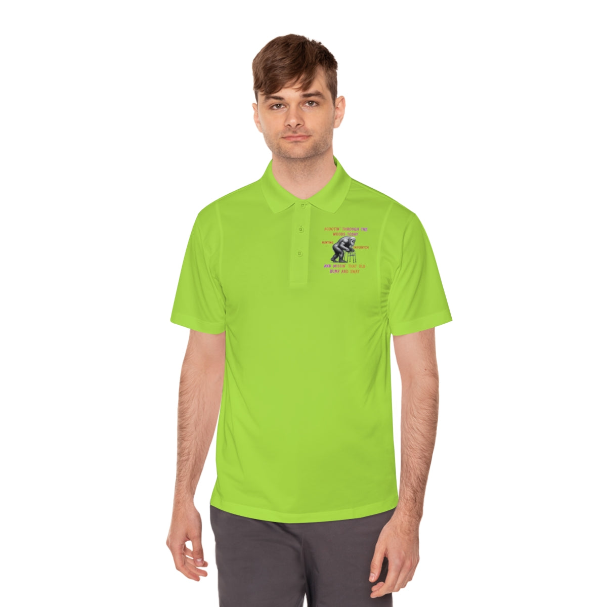 Bright Green Shirt with Small Detailed Front Design