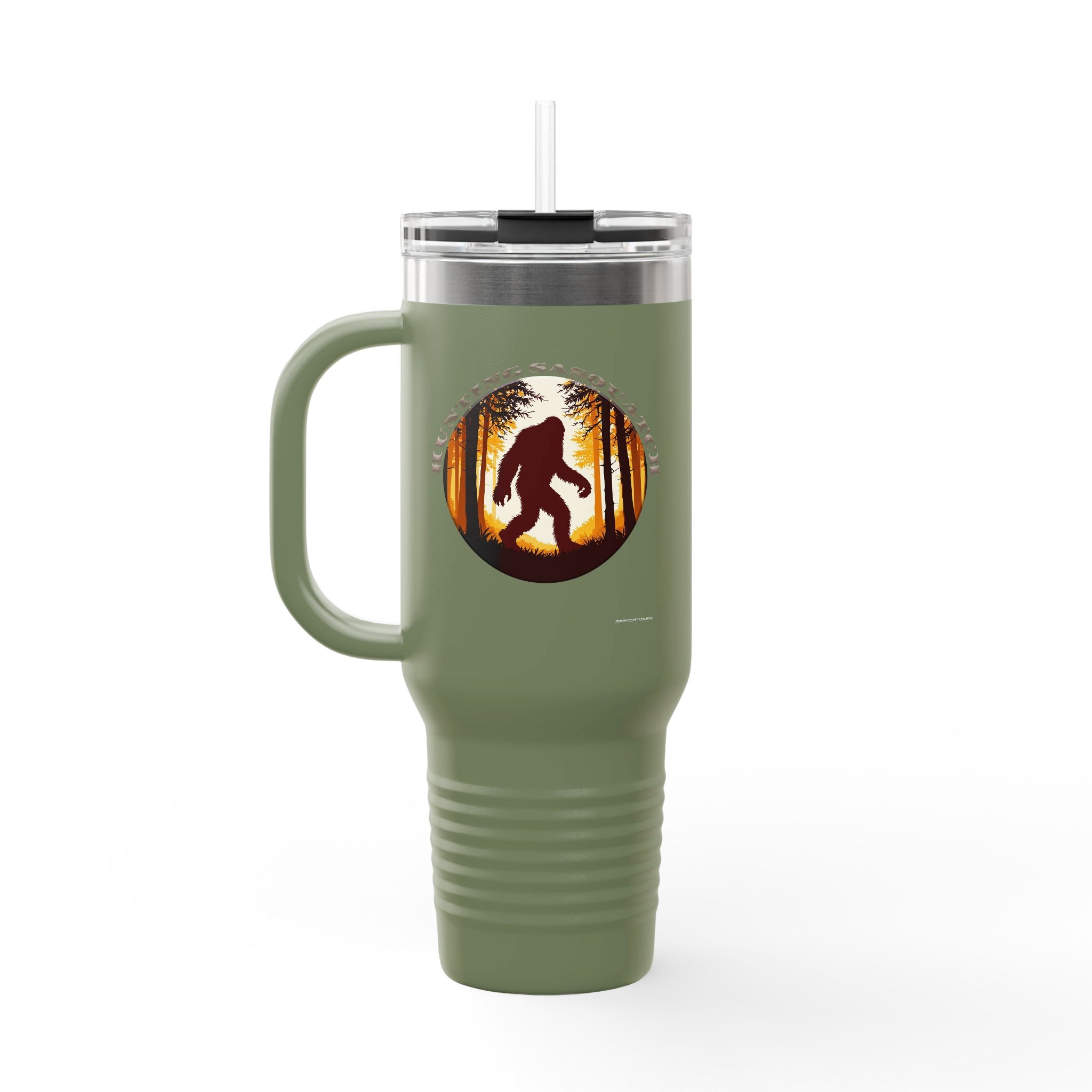 Bigfoot Silhouette Forest Travel Mug product type