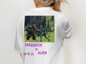 Sasquatch vs Alien 50 to 35 Graphic T-Shirt