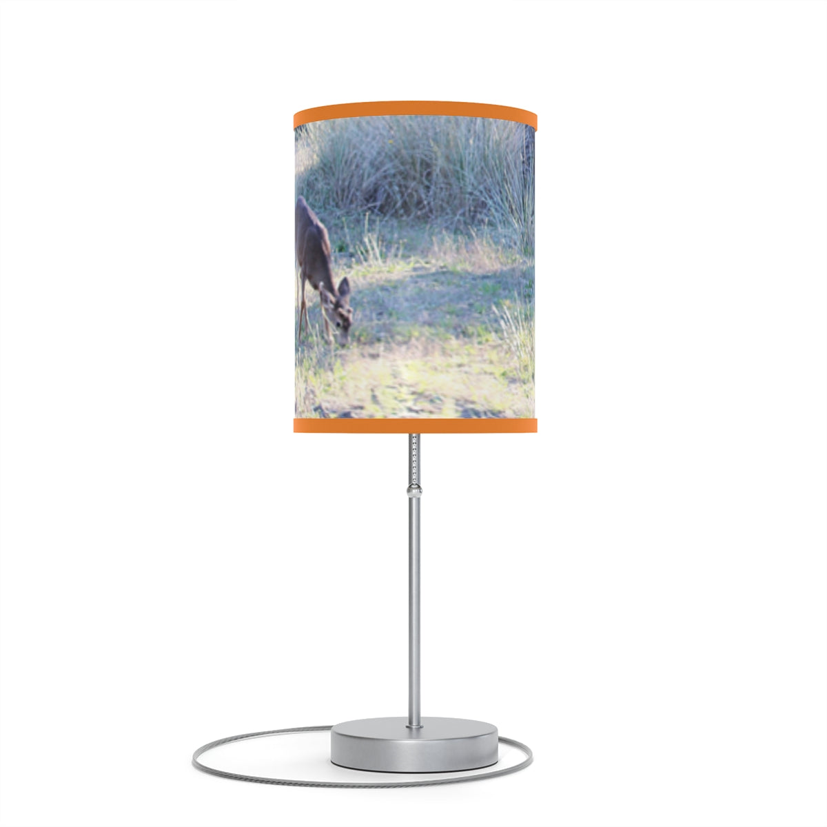 Wildlife Grazing Scene on Cylindrical Lamp Product