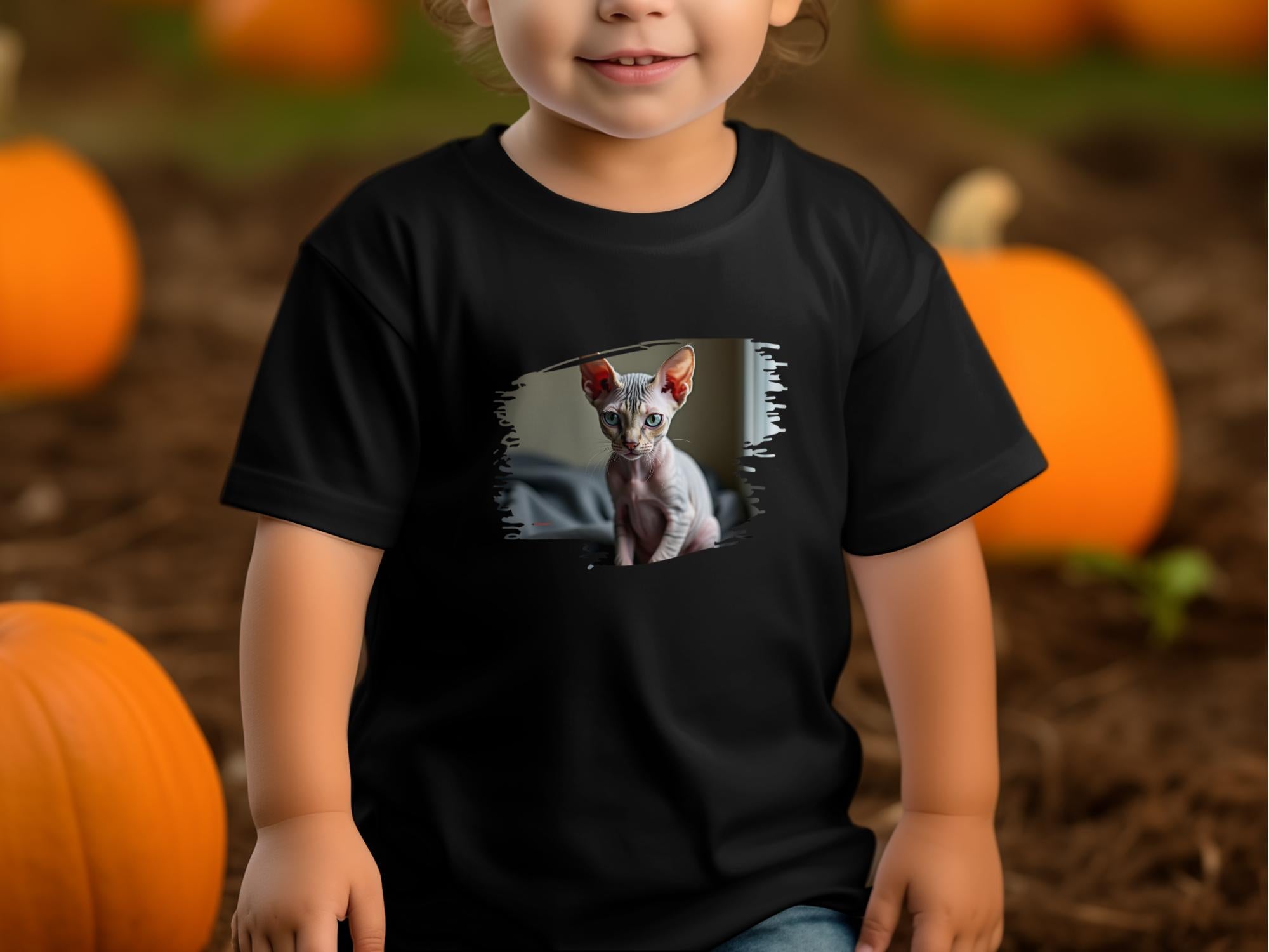Cute Sphynx Cat Illustration T-Shirt, Unique Cat Lover Gift Tee