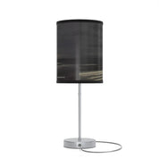 Smocked Black and Silver Cylindrical Table Lamp Product