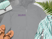 Believe Inscribed Hooded Zip-Up Jacket product