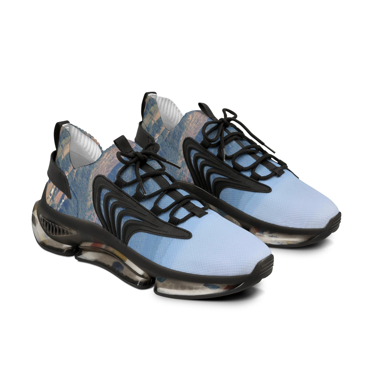 Stylish Athletic Shoes with Unique Blue Design