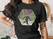 Hunting Sasquatch Graphic Design Black T-Shirt product