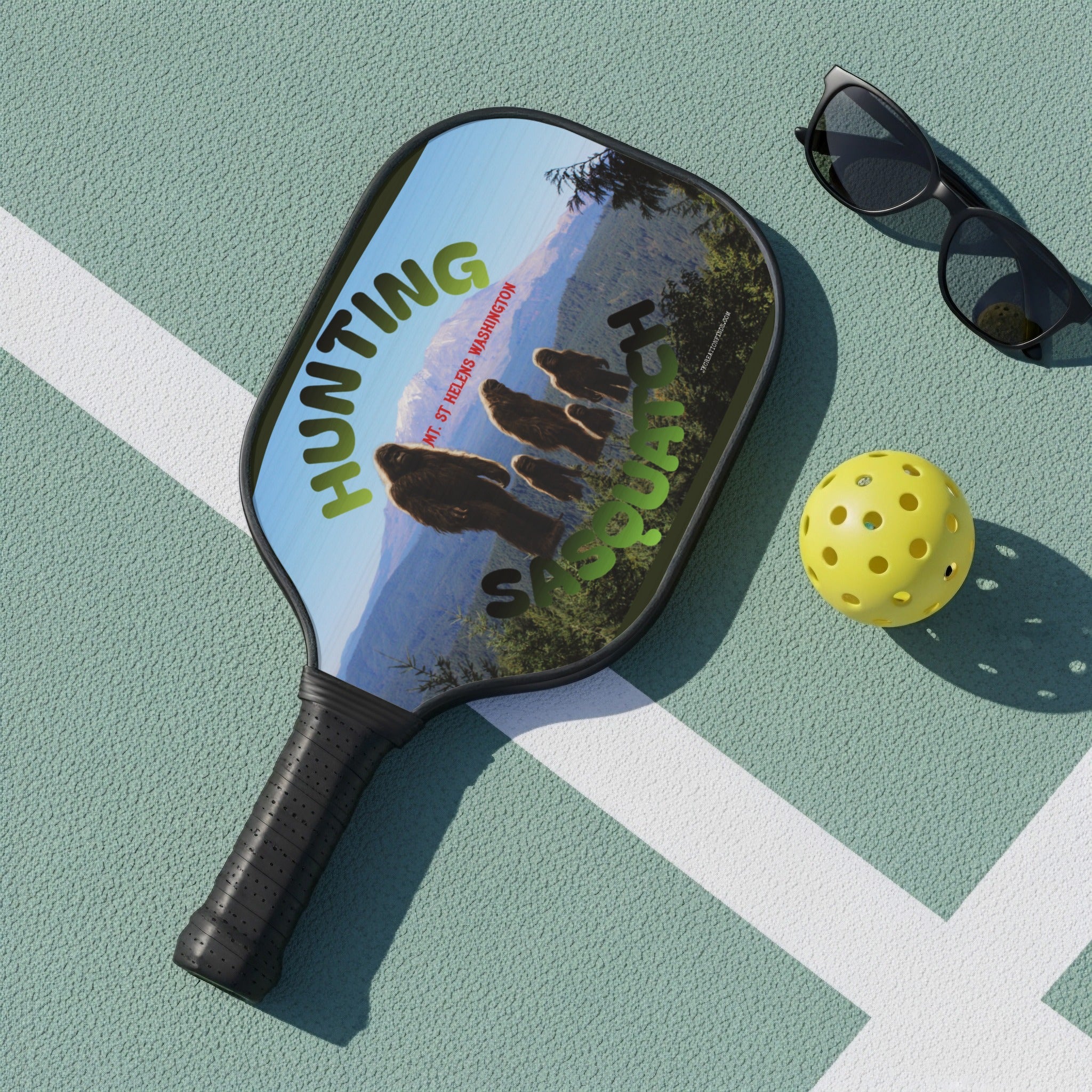 Hunting Sasquatch Design Unique Pickleball Paddle Product