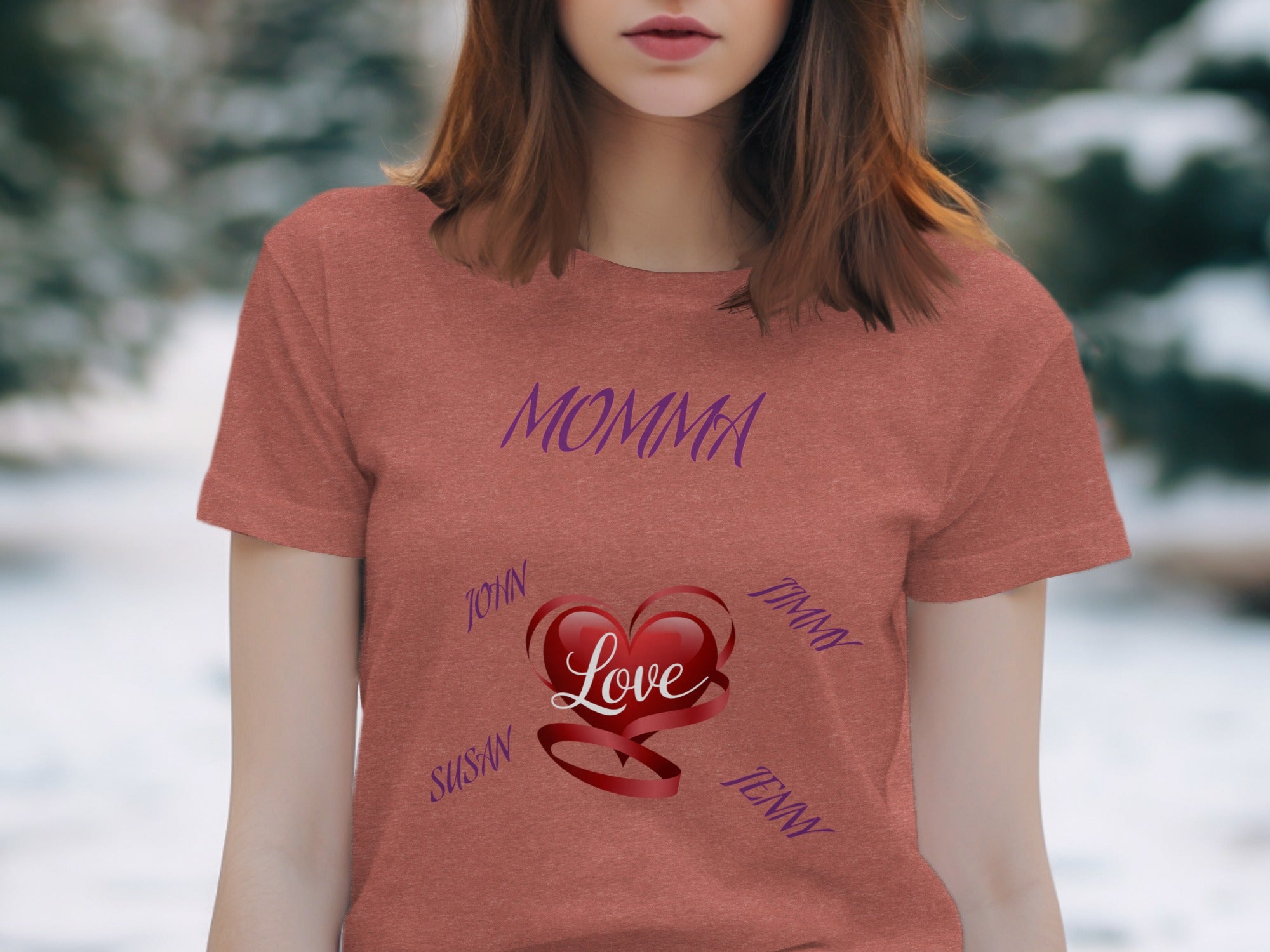 Family Names Heart Love Momma Shirt product type