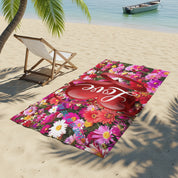 Love Floral Beach Print Towel for Summer Beach product