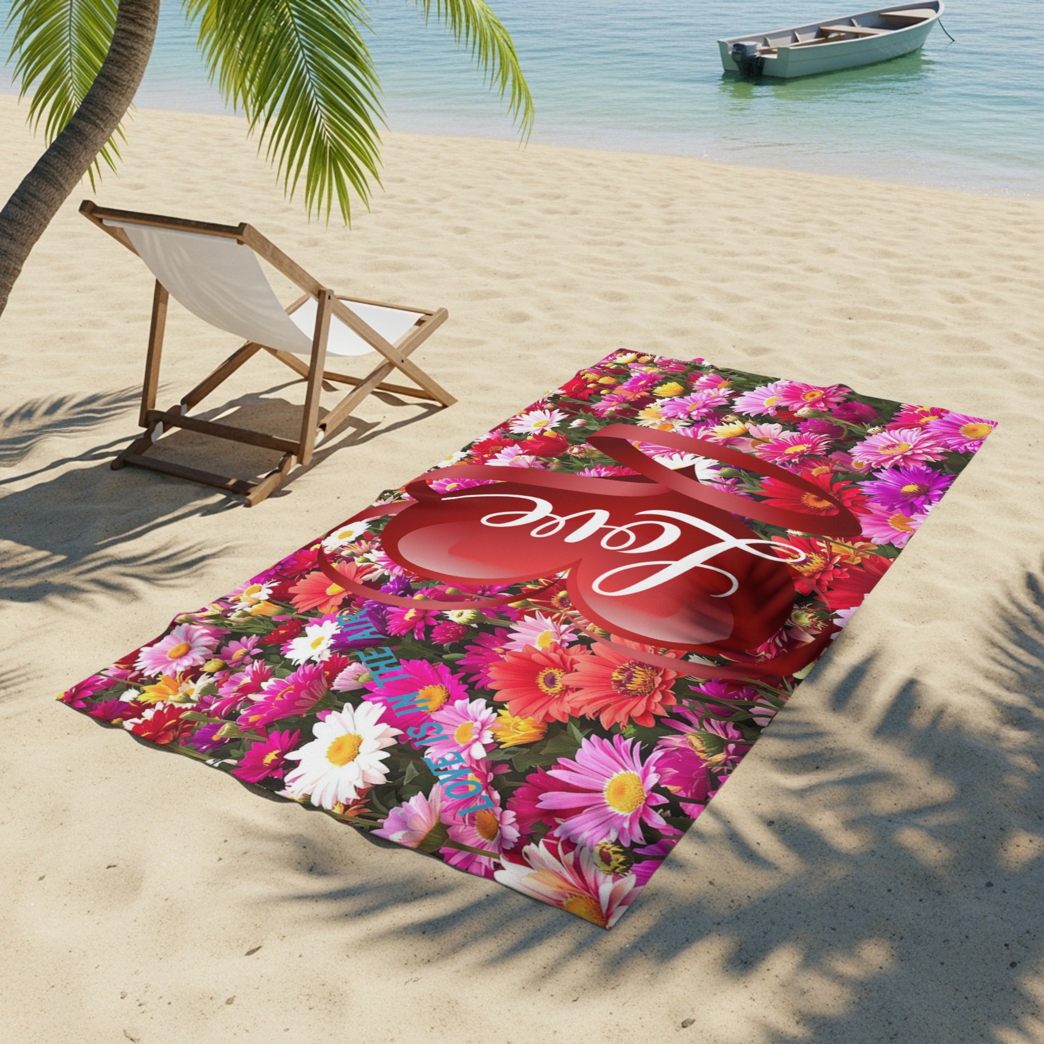 Love Floral Beach Print Towel for Summer Beach product