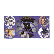 Purple Towel with Multiple Circle Dog Designs product