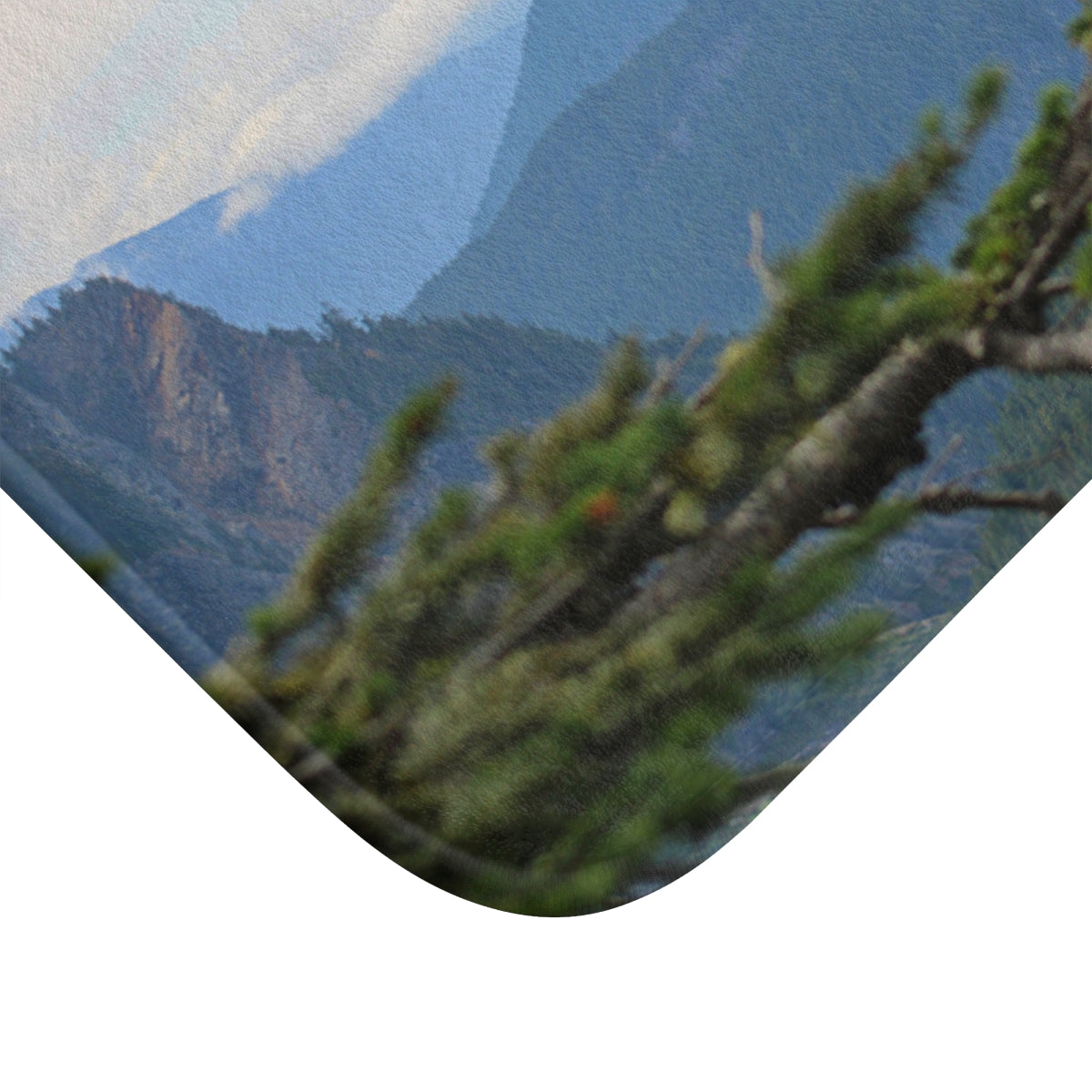 Nature Scene with Mountain and Tree Corner Nap Mat