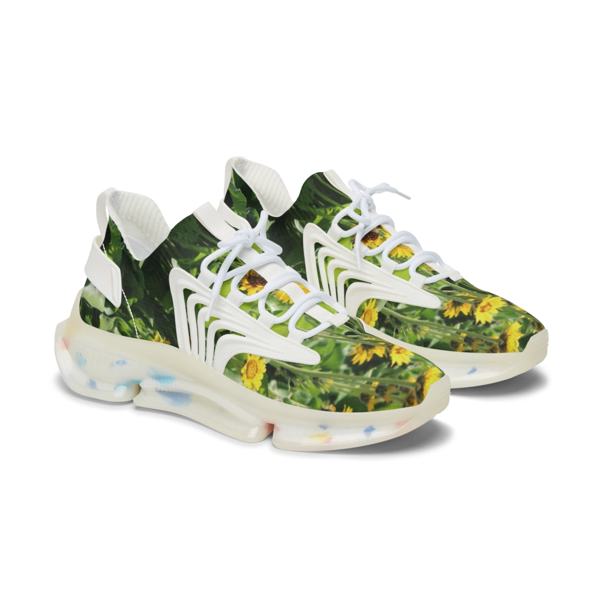 Stylish Sunflower Garden Themed Athletic Shoes
