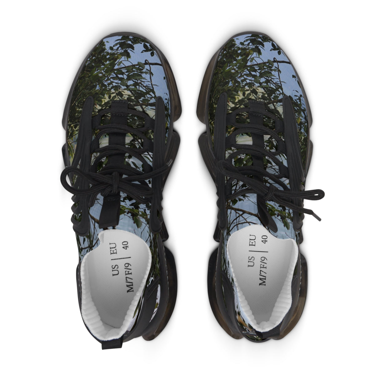 Stylish Nature-Inspired Graphic Lace-Up Footwear