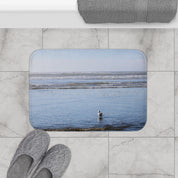 Serene Seascape with Bird Non-Slip Bath Mat