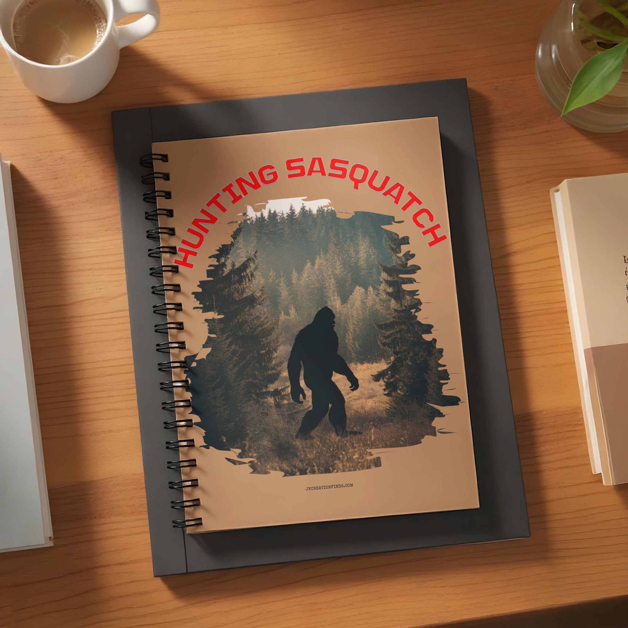 Hunting Sasquatch Notebook with Forest Illustration product type