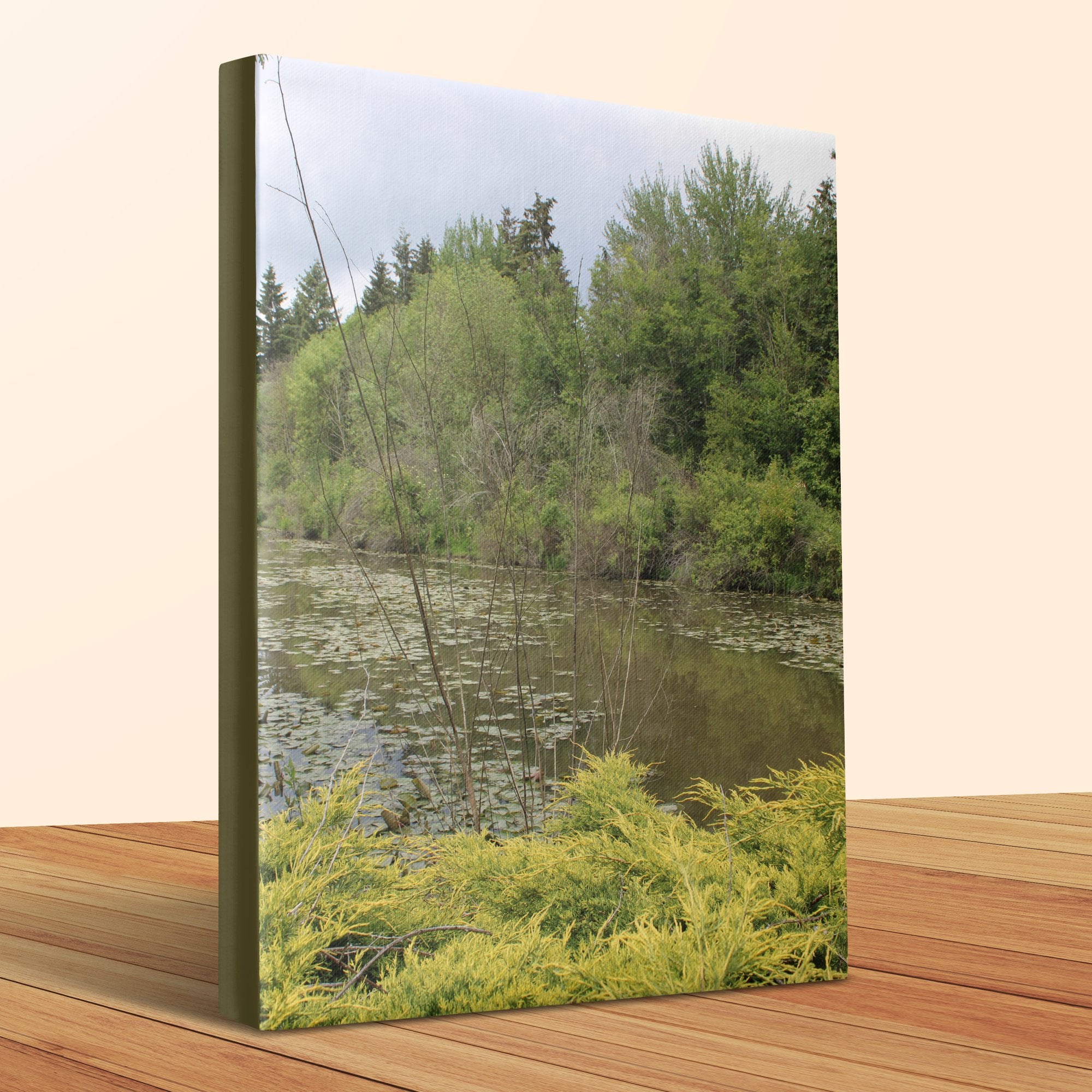 Scenic Woodland and Pond Canvas Wall Art product