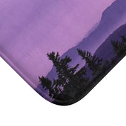 Scenic Purple Forest and Mountain Landscape Bath Mat