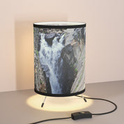 Waterfall Tripod Lamp, High Res Printed Shade, US CA Plug, Nature Inspired Lighting, Scenic Home Decor, Unique Gift Idea, Landscape Art Lamp