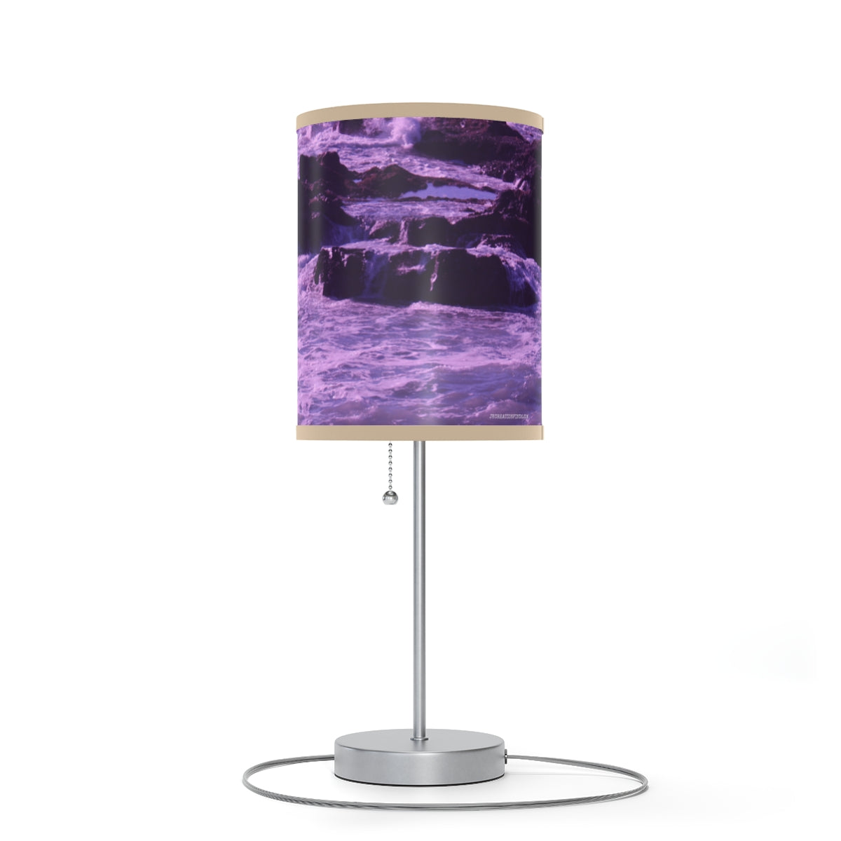 Purple Ocean Waves Print Table Lamp product