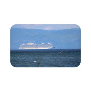 Scenic Large Cruise Ship on Ocean Photo Bath Mat