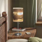 Cozy Bedside Lamp with Serene Sunset Scene