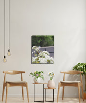 Beautiful White Flowers On A Green Background product