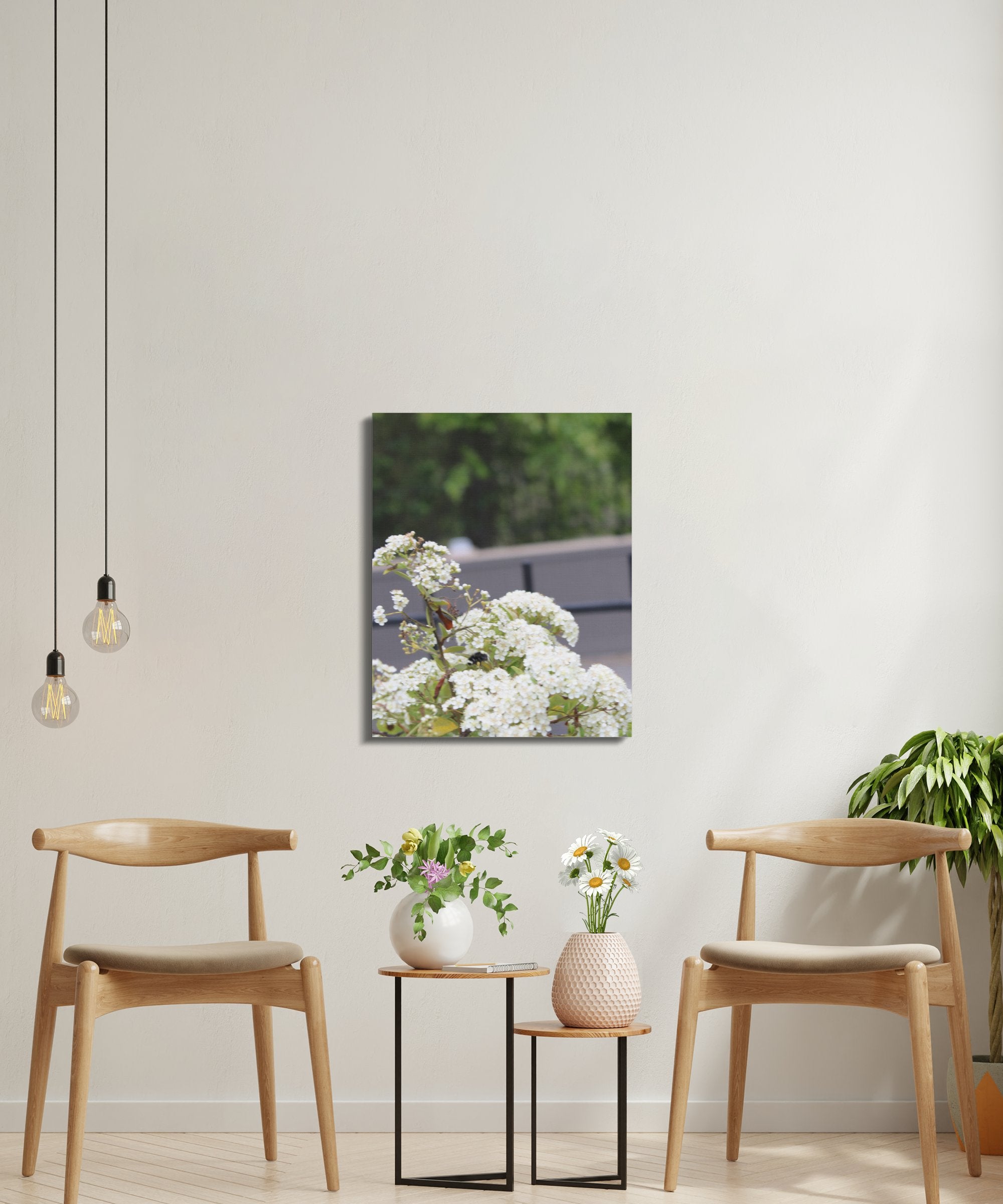 Beautiful White Flowers On A Green Background product