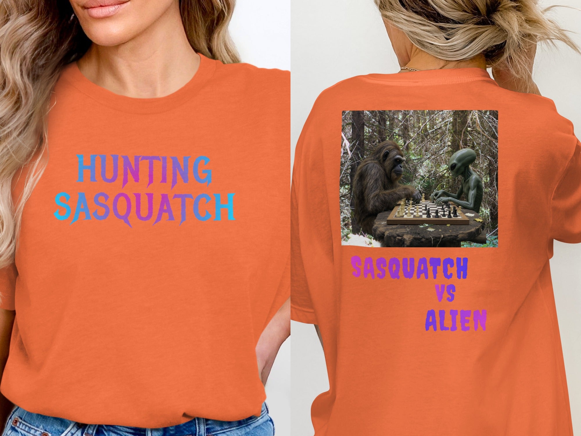 Hunting Sasquatch Sasquatch vs Alien t-shirt