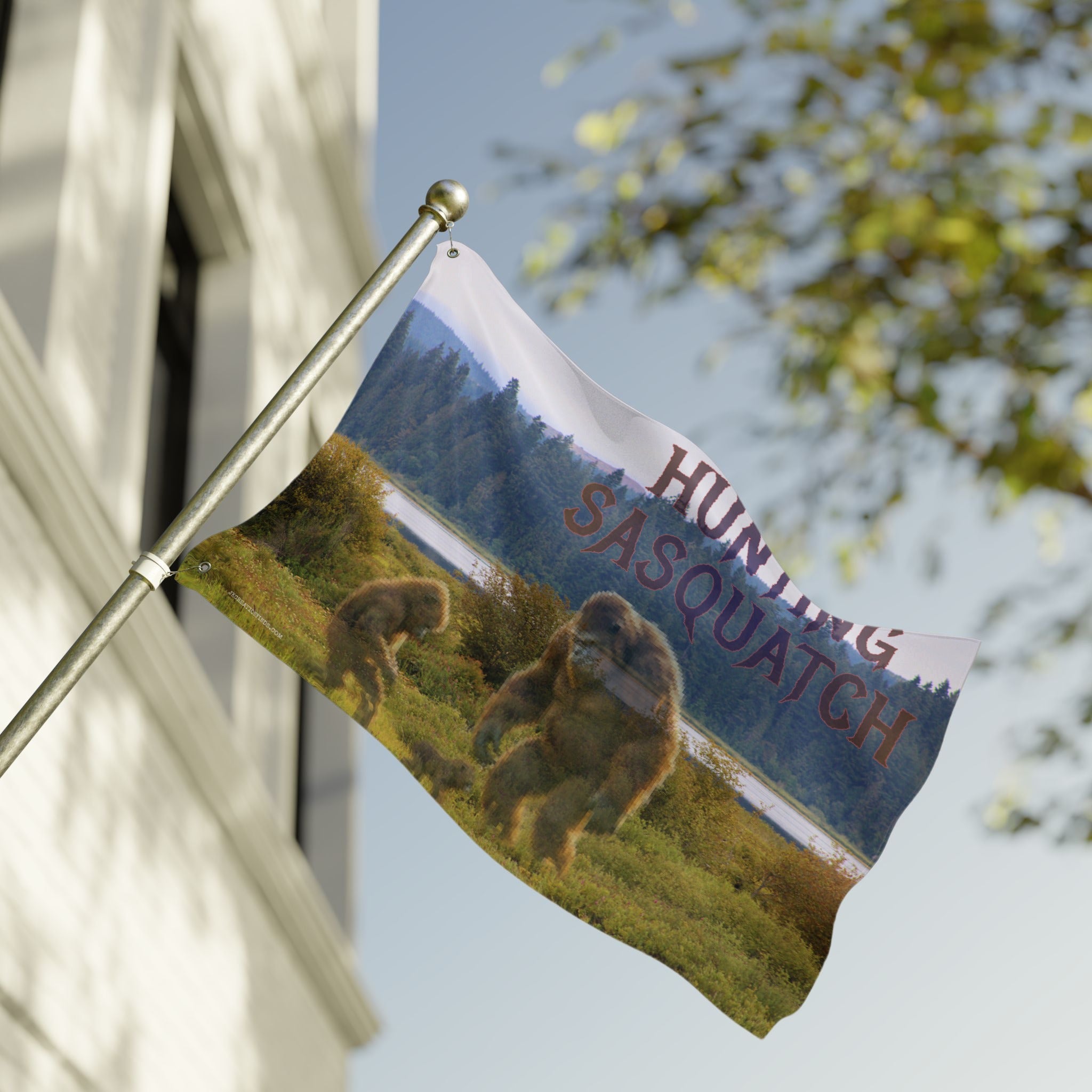 Hunting Sasquatch Printed Flag product