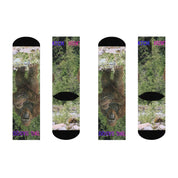 Bear Print Socks with Nature Background design product type
